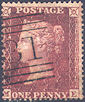 1857 1d Rose-red C11 Plate 55 'ME'