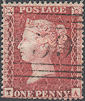 1857 1d Rose-red C11 Plate 38 'TA'