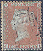 1855 1d Yellow-brown C6(2) Plate 8 'JL'