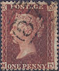 1855 1d Deep Red-brown C3(2) Plate 11 'MD'