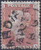 1855 1d Yellow-brown C6(2) Plate 8 'OA' CDS