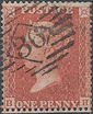 1855 1d Red C5(var) Plate 14 'BH'