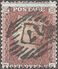 1855 1d Deep Red-brown C3(2) Plate 20 'TG'