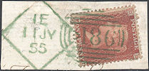 1855 1d Red C3(6) Plate 14 'ED' Green Dublin Spoon