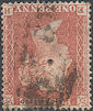 1855 1d Red C4 Plate 5 'EH' Watermark Inverted