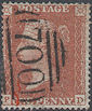 1855 1d Red C5 Plate 15 'PD'