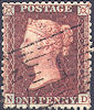 1856 1d Deep Claret C8(6) Plate 31 'ND'