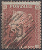 1856 1d Red C8 Plate 22 'HI' Double 'H'