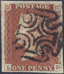 1841 1d Red Plate 20 'LD' Greenock MX