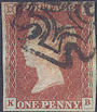 1841 1d Red Plate 30 'KB' DUBLIN II MX