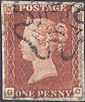 1841 1d Red Plate 18 'GC' BASAL SHIFT