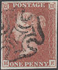 1841 1d Red Plate 12 'HE'