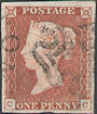 1841 1d Red Plate 18 'CC'