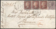 1856 1d Brown-rose C8(4) Plate 38 'FB-FD'/1857 6d Deep Lilac Plate 1