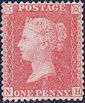 1857 1d Pale Rose C9(4) Plate 47 'NA' Unused