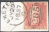 1857 1d Pale Rose C9A(1) Plate 52 'BG'