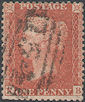 1857 1d Red-Orange C9(2) Plate 31 'NB'