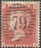 1856 1d Red-brown/White paper C8A Plate 31 'ME'