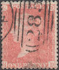 1857 1d Pale Red C9(3) Plate 48 'HD'