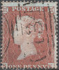 1854 1d Red C1 Plate 204 'SK'