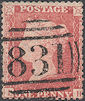 1857 1d Rose-red C10 Plate 65 'LH'