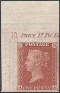 1855 1d Red C4 Plate 10 'AA' Imprimatur